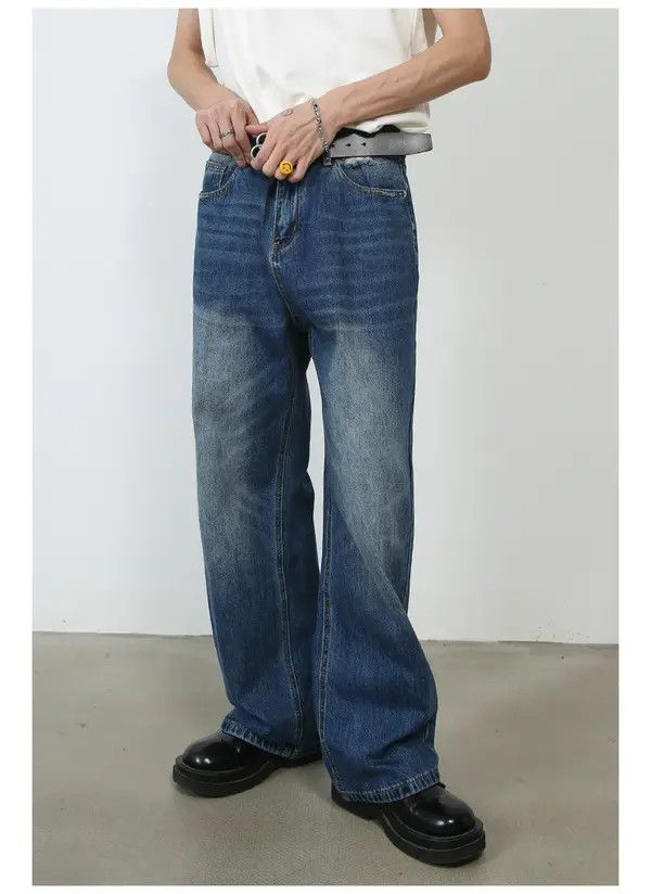 Japanese Brand Vintage hiphop high street loose straight jeans for men Size US 32 / EU 48 - 7 Thumbnail