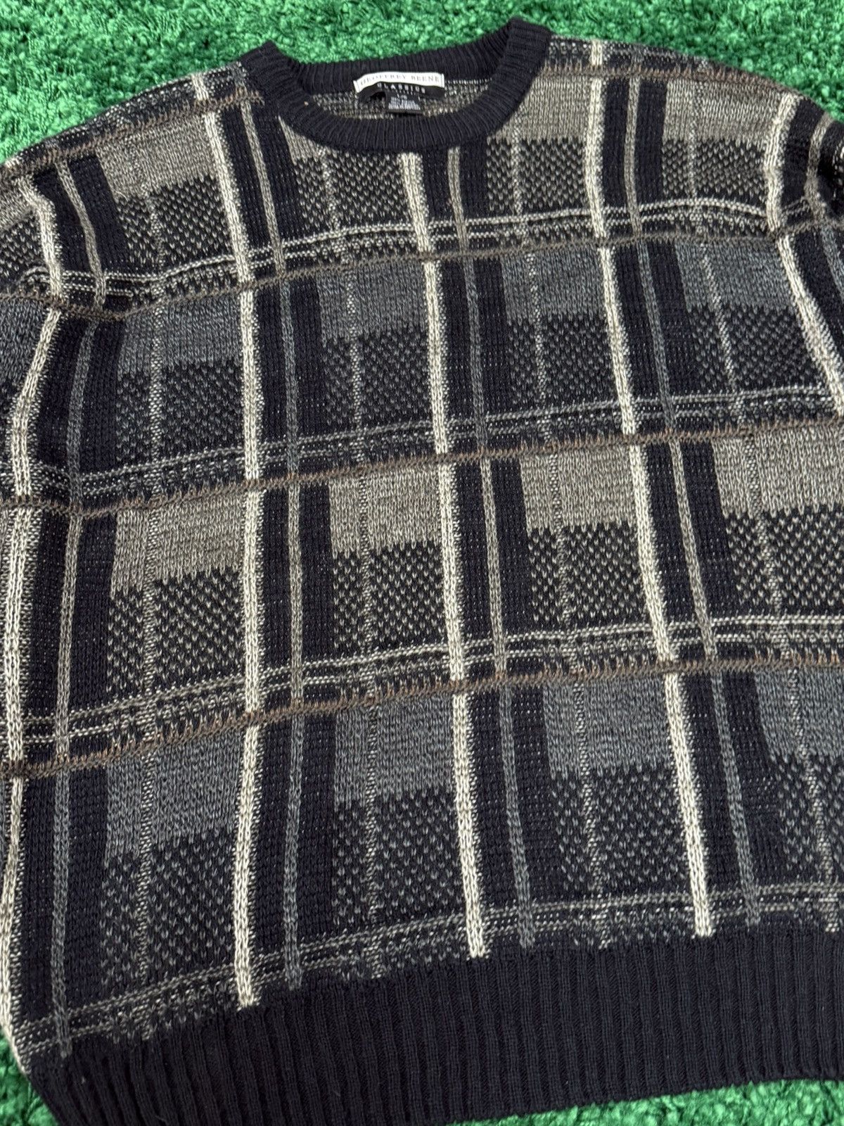 Vintage Vintage Grey Knit Pattern Sweater Large 90s Retro 80s Size US L / EU 52-54 / 3 - 3 Thumbnail