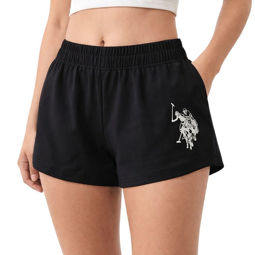 U.S. Polo Assn. U.S. Polo Assn Black Women's Shorts - Sz M - Elastic Waist Size 28" / US 6 / IT 42 - 1 Thumbnail