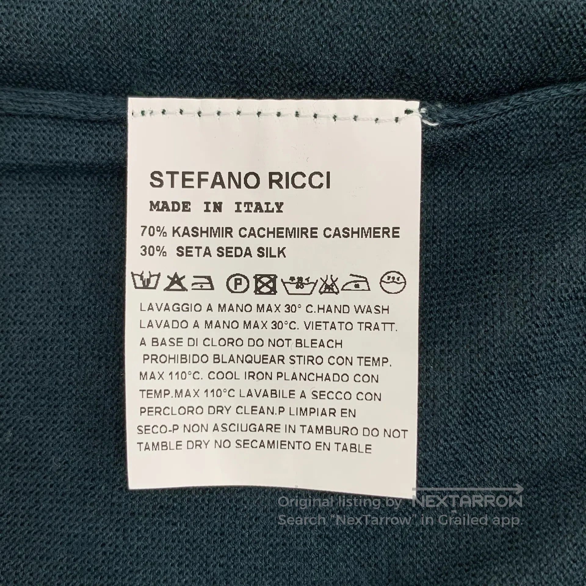 Stefano Ricci Stefano Ricci Dark green letter embroidery cashmere polo n Size US XXL / EU 58 / 5 - 8 Thumbnail