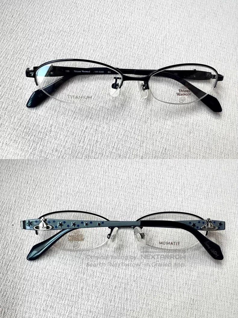 Vivienne Westwood Vivienne Westwood Black Blue Semi-Frame Star Saturn Glasse Size ONE SIZE - 4 Thumbnail