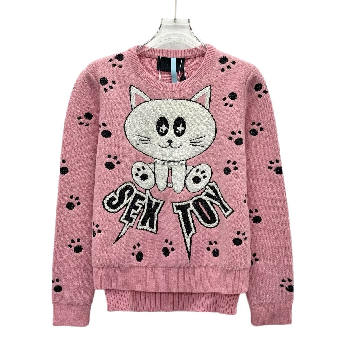 Philipp Plein Philipp Plein Cat Intarsia Long Sleeve Knit Sweater K26WX Size S / US 4 / IT 40 - 1 Thumbnail