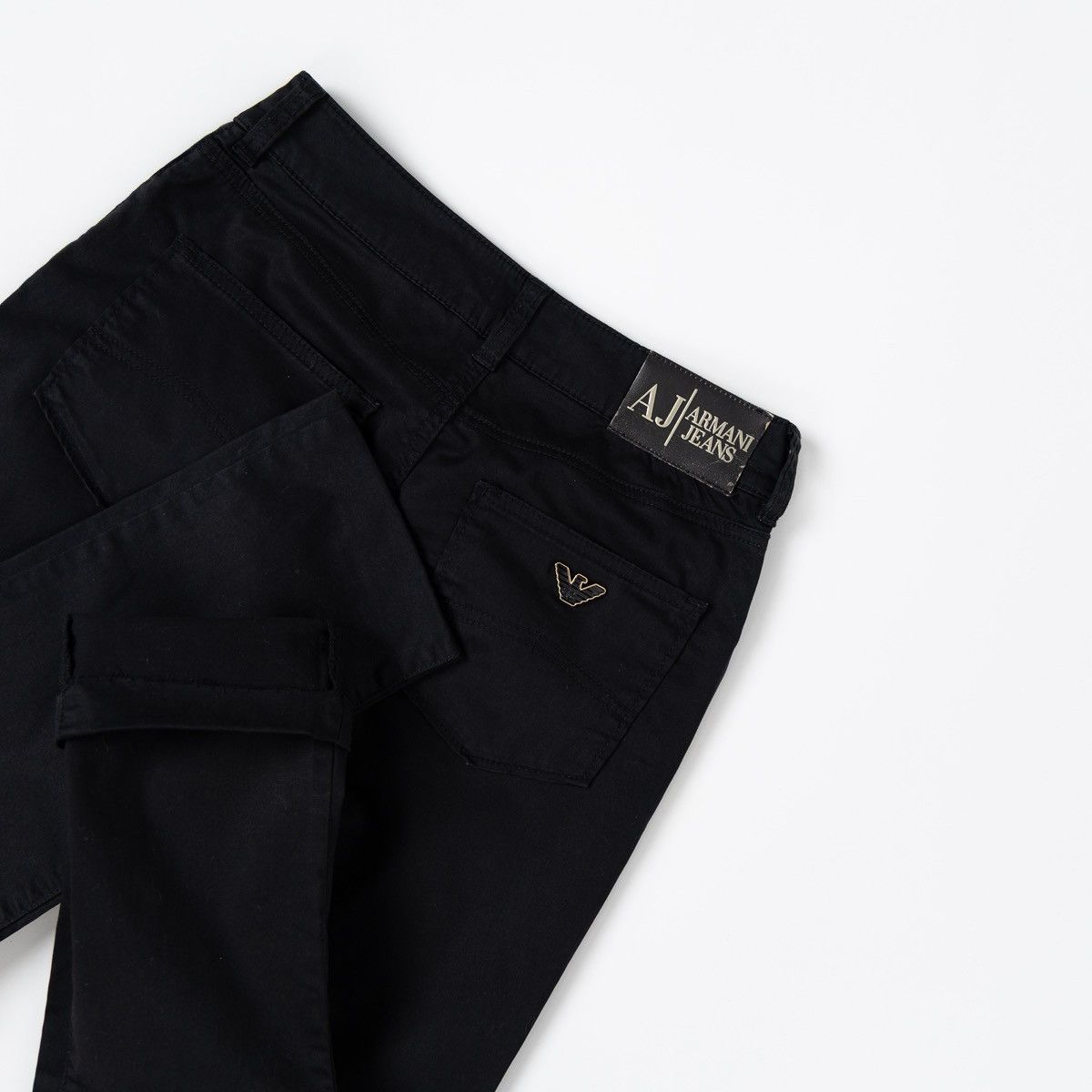 Armani Armani Jeans Black Slim Fit Trousers Stretch Casual Pants Size 27" / US 4 / IT 40 - 4 Thumbnail