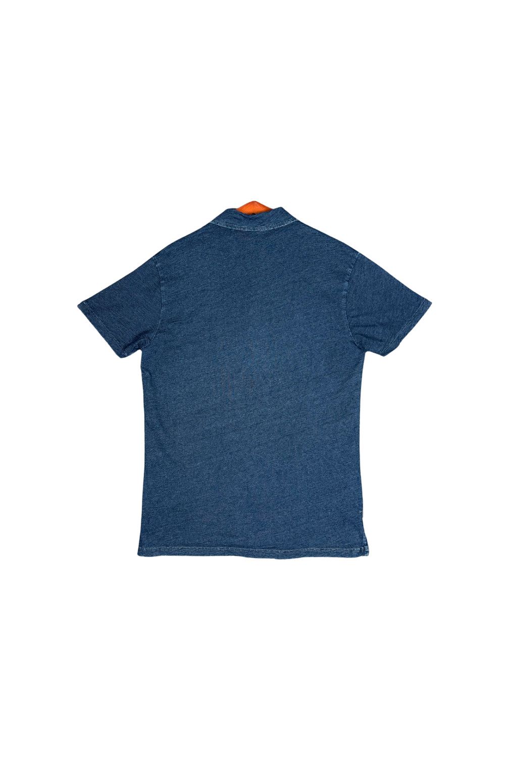RRL Double RL Indigo Dyed Slub Jersey Polo Shirt image 2