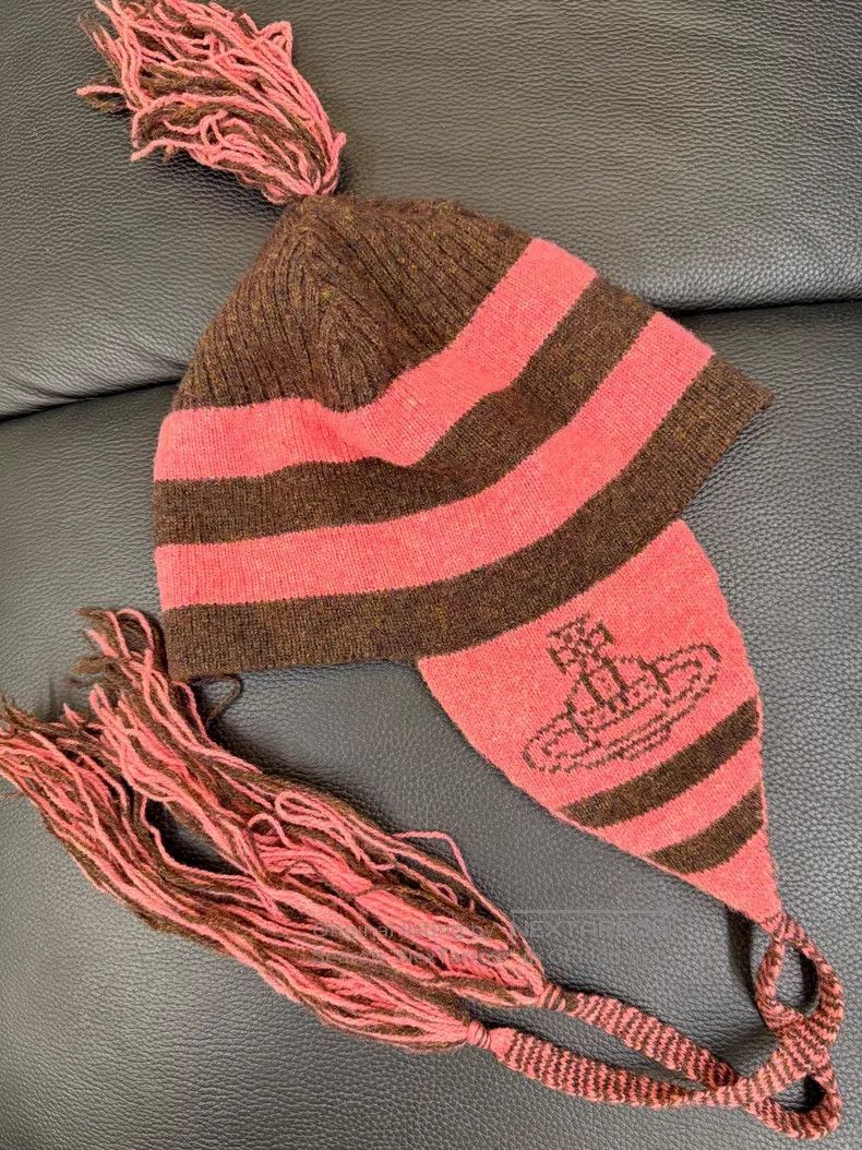 Vivienne Westwood Vivienne Westwood Pink and brown colorway - Saturn wool be Size ONE SIZE - 1 Thumbnail
