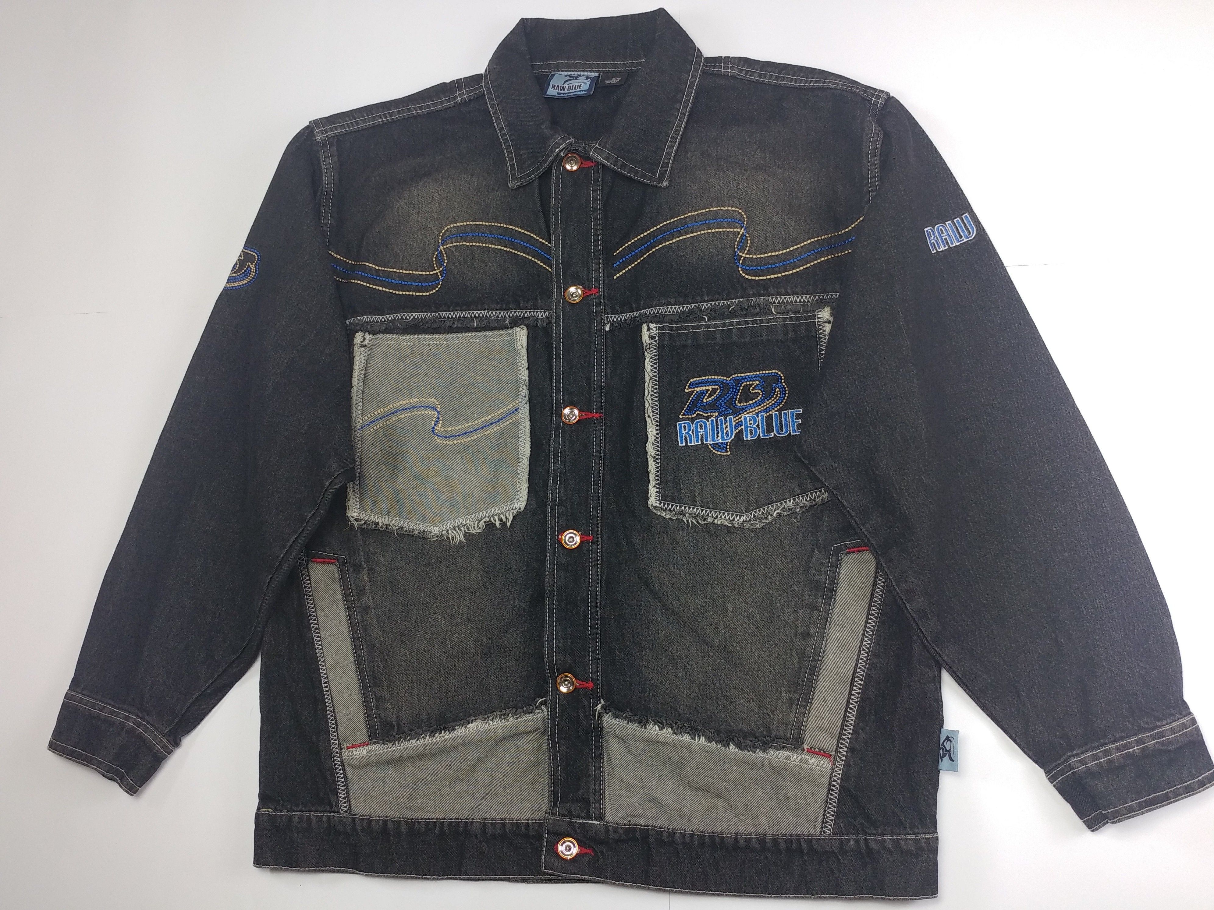 Vintage Raw Blue jacket, vintage denim jacket, 90s hip hop, 1990s XL Size US XL / EU 56 / 4 - 17 Thumbnail