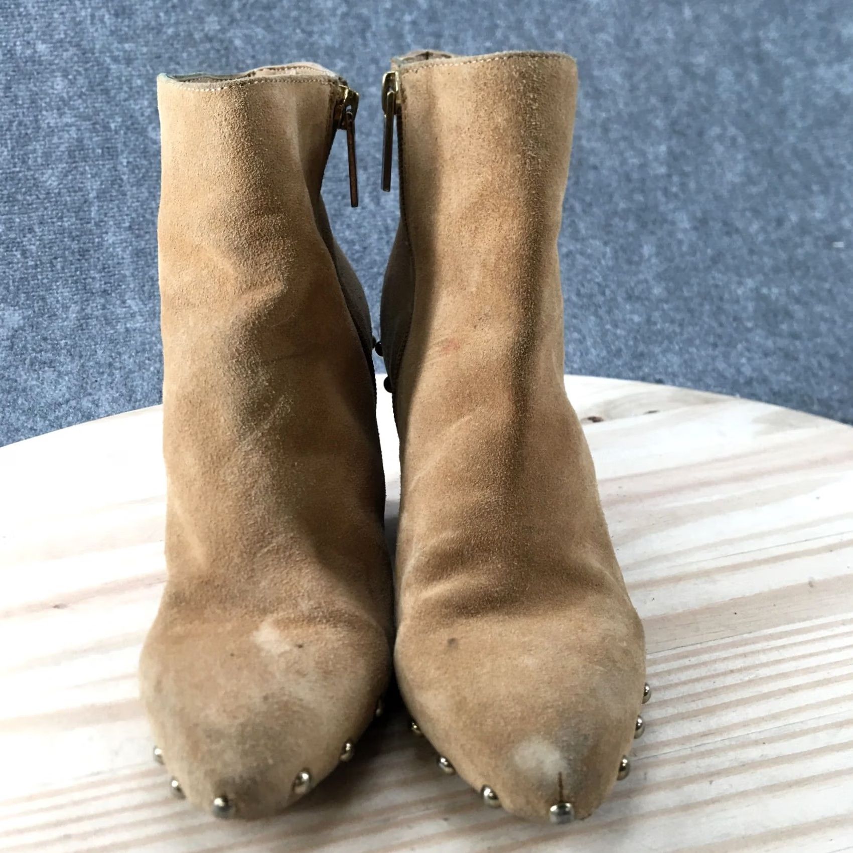 BCBGeneration BCBGGeneration Boots Womens 6 M Jonnie Ankle Booties Brown Suede Heels Studded Boots Size US 6 / IT 36 - 7 Thumbnail