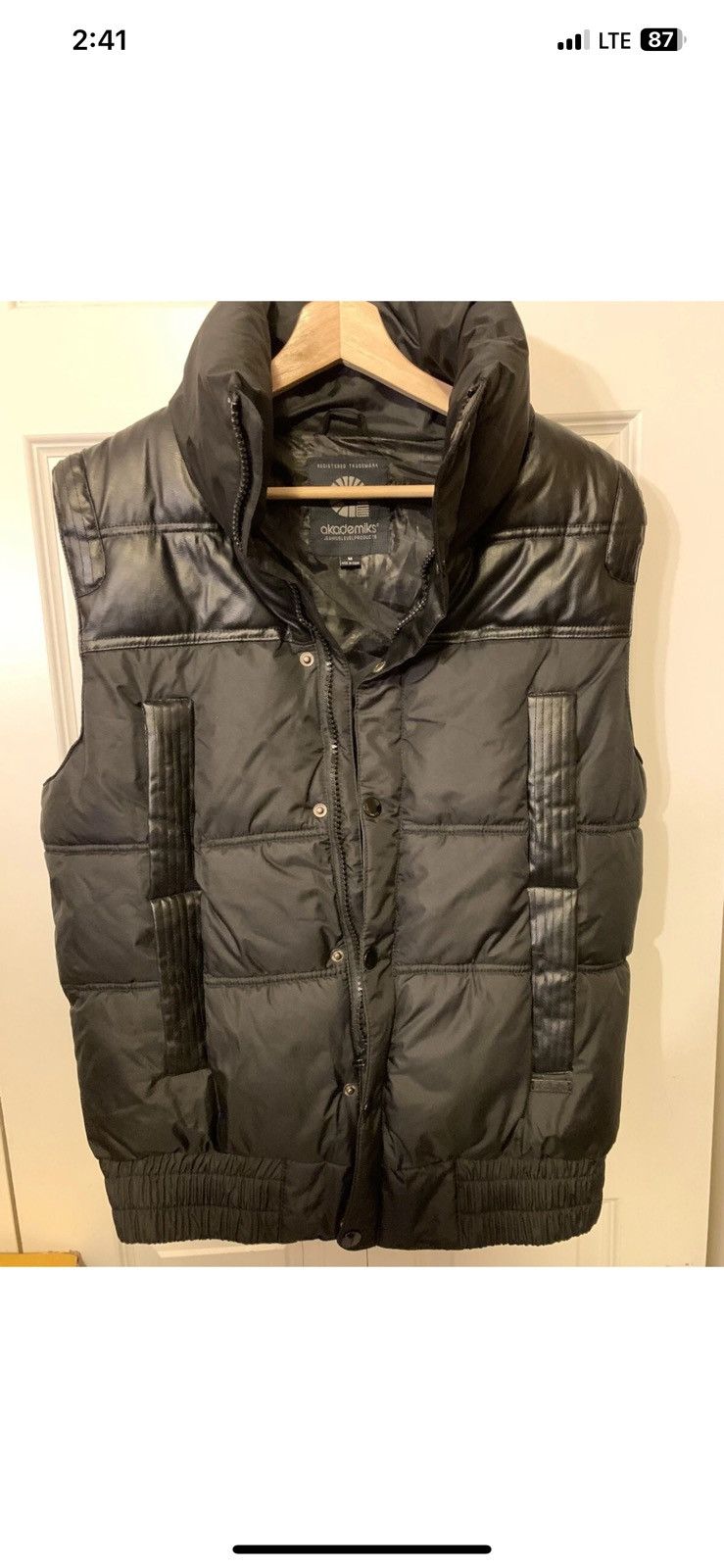 Akademiks Akademiks Mens M Sleeveless Nylon Puffer Vest Jacket Black Size US M / EU 48-50 / 2 - 5 Thumbnail