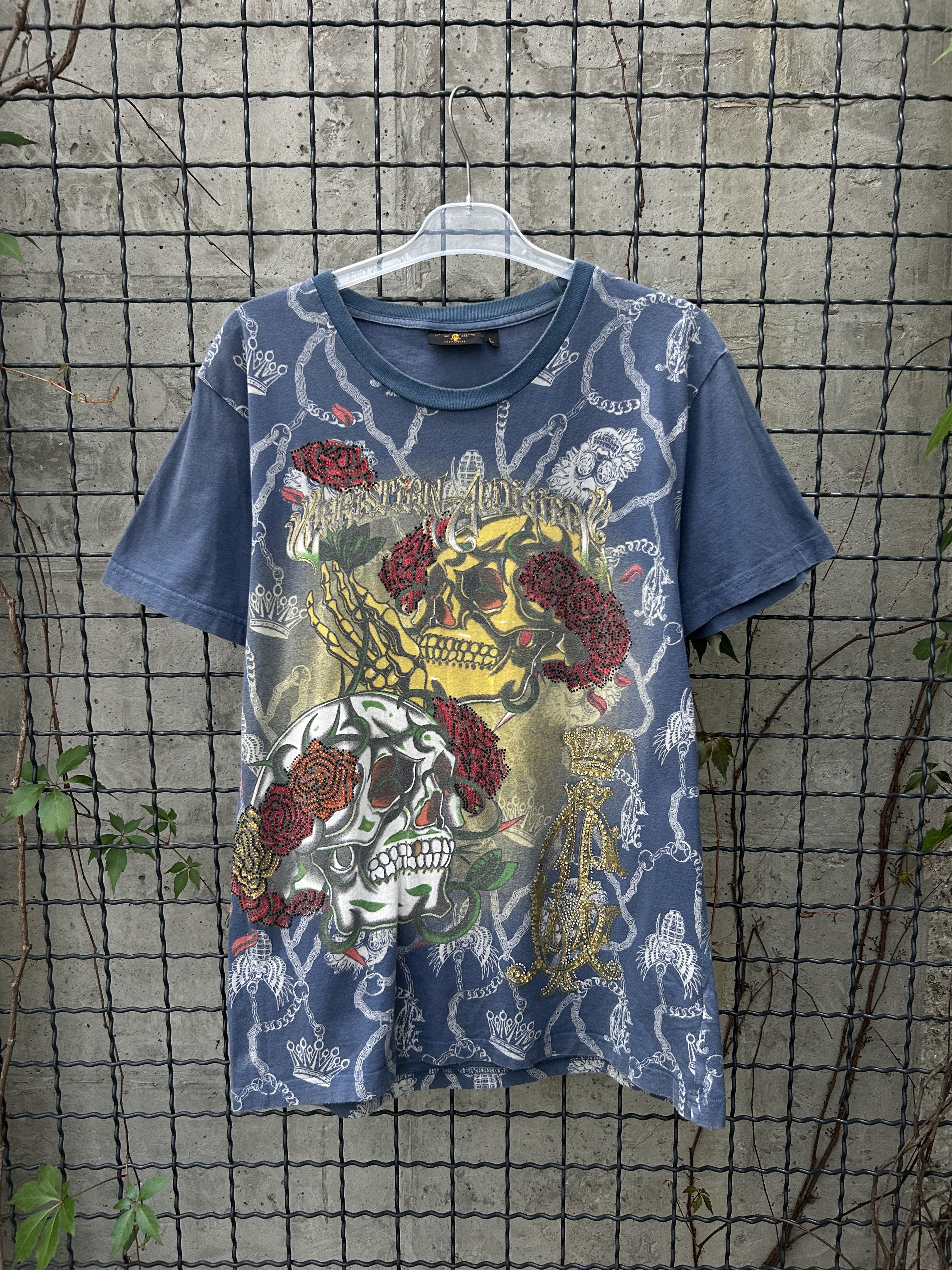 Christian Audigier Vintage 2000s Christian Audigier Ed Hardy Tattoo T-shirt Size US L / EU 52-54 / 3 - 1 Thumbnail