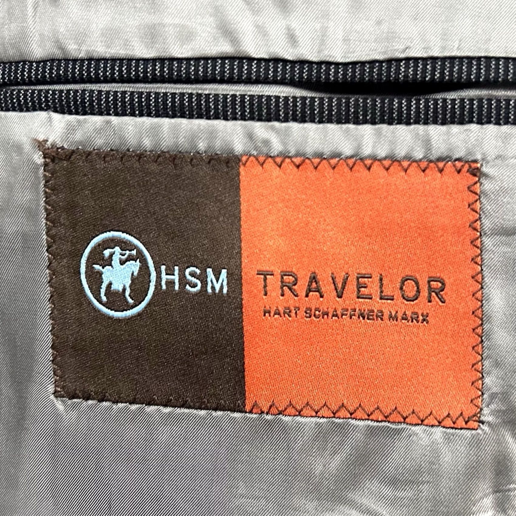 Hart Schaffner Marx Hart Schaffner Marx 46L Travelor Suit 2 Piece Black Striped Pleated Two Button Wool Wool Jacket Pants Men Regular Formal Business Wedding 46 Mens Size 38R - 3 Thumbnail