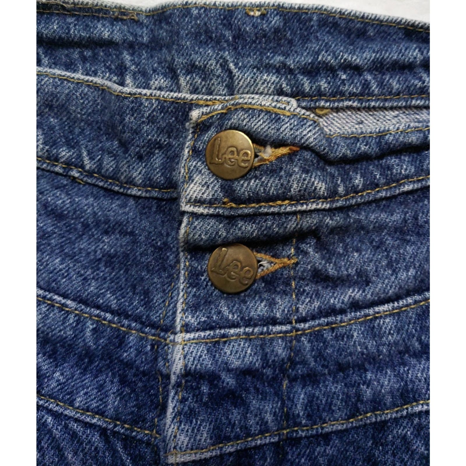 Lee Vintage Lee Stone Washed Jeans 18 Medium Womens Double Button MADE IN USA 28x31 Blue Denim Grunge 1980s Mens Womens Girls Size 40" / US 18 - 5 Thumbnail