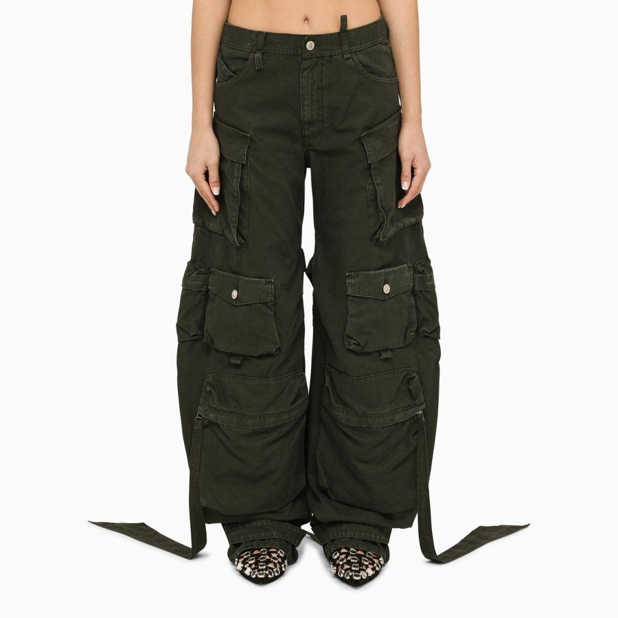 The Attico o1d2blof1024 Cotton Cargo Trouser in Dark Green Size 25" / US 0 / IT 36 - 1 Thumbnail