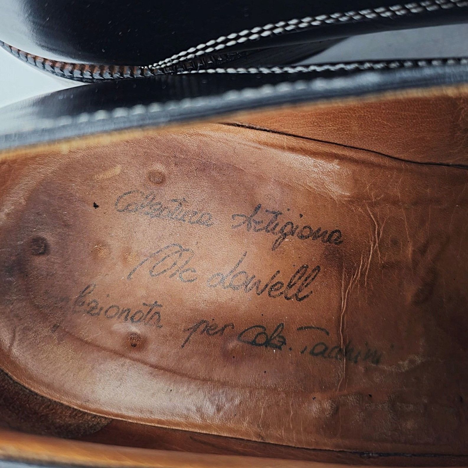Other Vintage Italian McDowell Men 9.5D /8.5UK Black Leather Derby Size US 9.5 / EU 42-43 - 11 Thumbnail