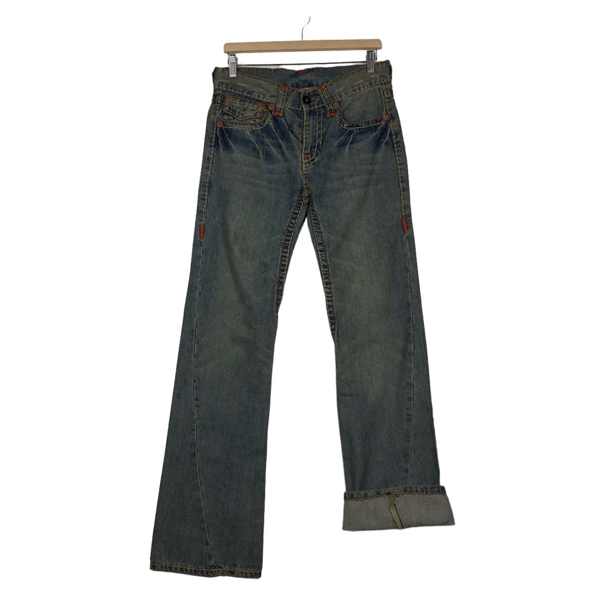 Japanese Brand 🔥VINTAGE DENIM JEANS TRUE RELIGION DESIGN BIG POCKET Size US 32 / EU 48 - 11 Thumbnail
