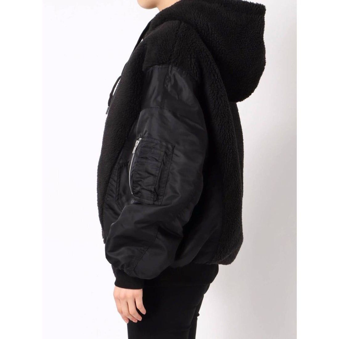 Japanese Brand Emoda Bored Docking MA-1 Faux Sherling Panel Hooded Jaxket Size US XL / EU 56 / 4 - 3 Thumbnail