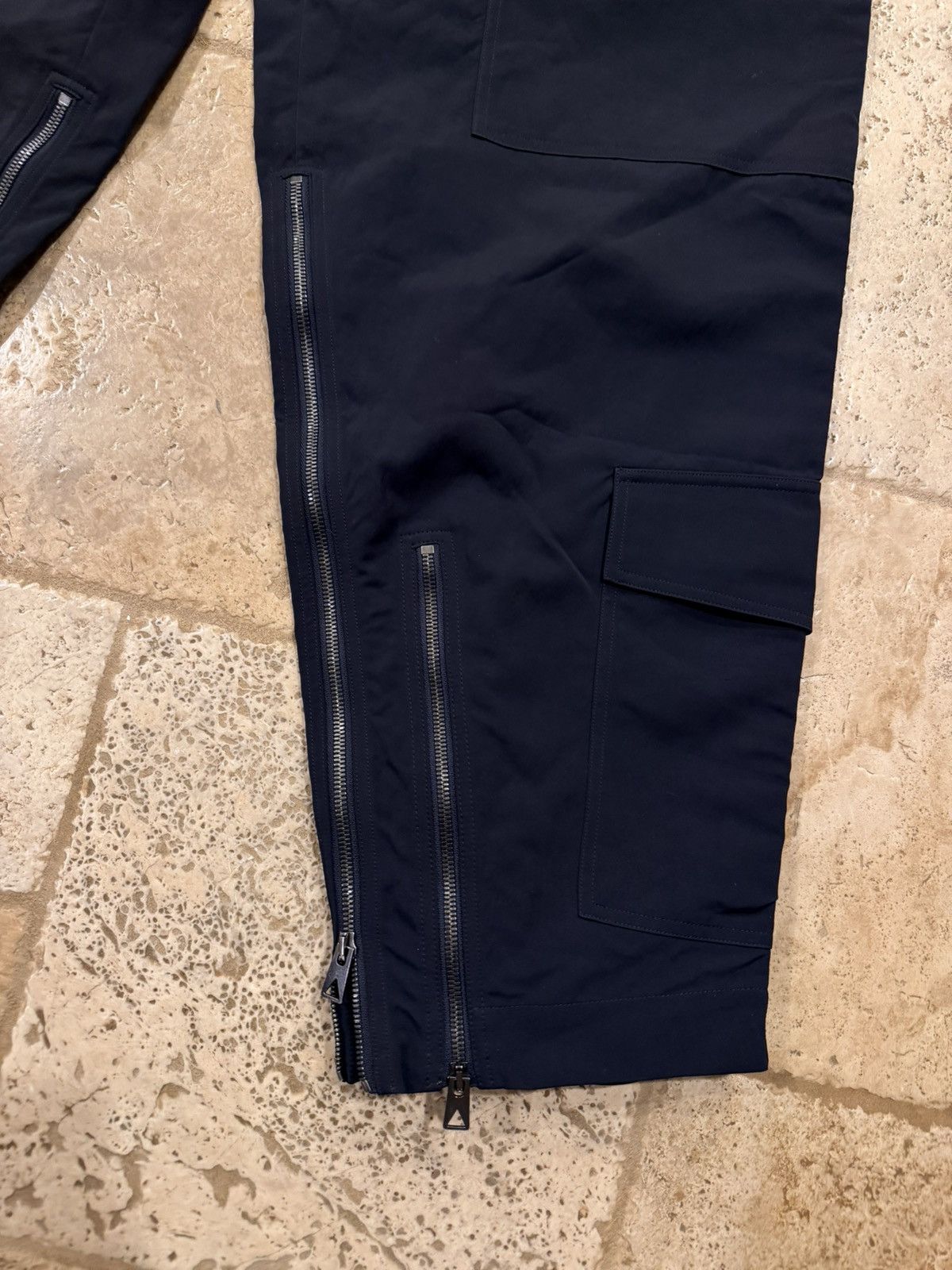 Bottega Veneta Bottega Veneta Tricot Multi Zip Cuff Cargo Black Nylon Pants Size US 34 / EU 50 - 2 Thumbnail