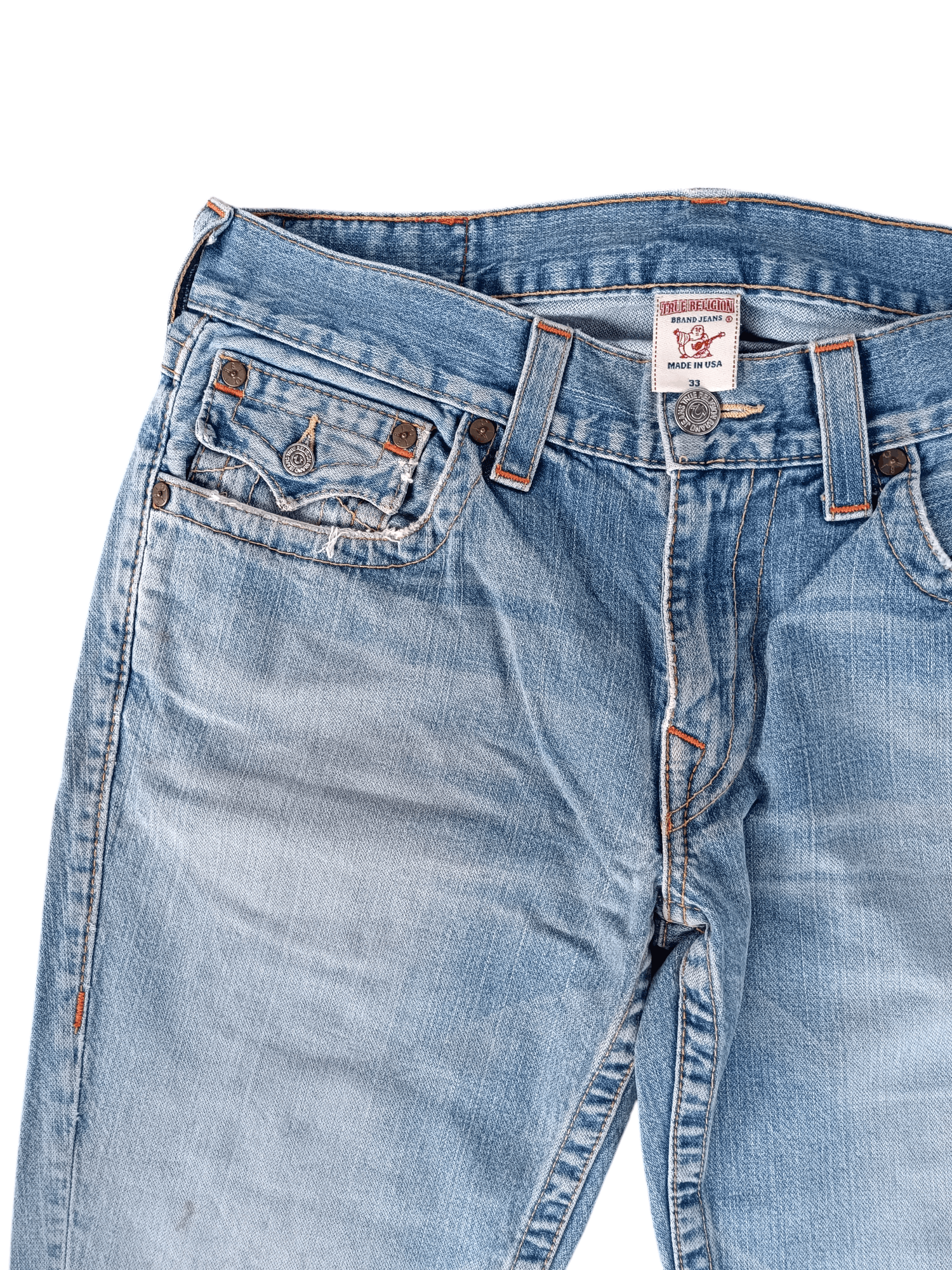 True Religion × Vintage True Religion Joey Distressed Flared Jeans Size US 34 / EU 50 - 6 Thumbnail