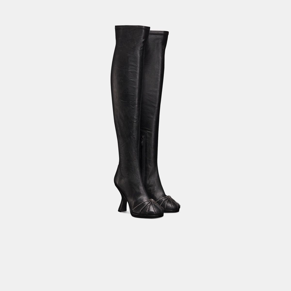 Dior o1w1db10326 Origine Heeled Thigh Boot in Black Size US 7 / IT 37 - 2 Thumbnail