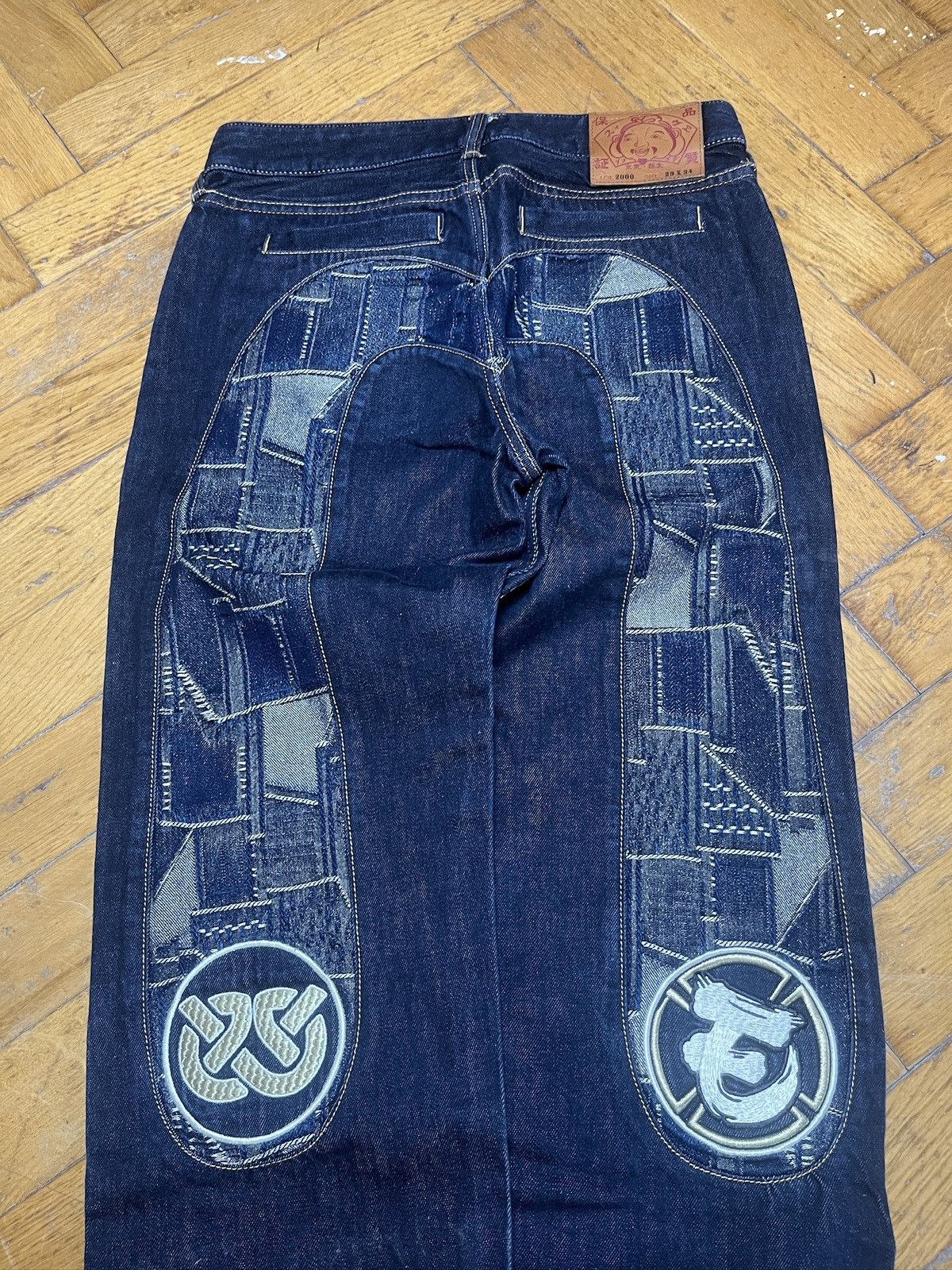 Evisu Evisu Patchwork Embroidery Daicock Regular Fit Jeans #2000 Size US 29 - 3 Thumbnail