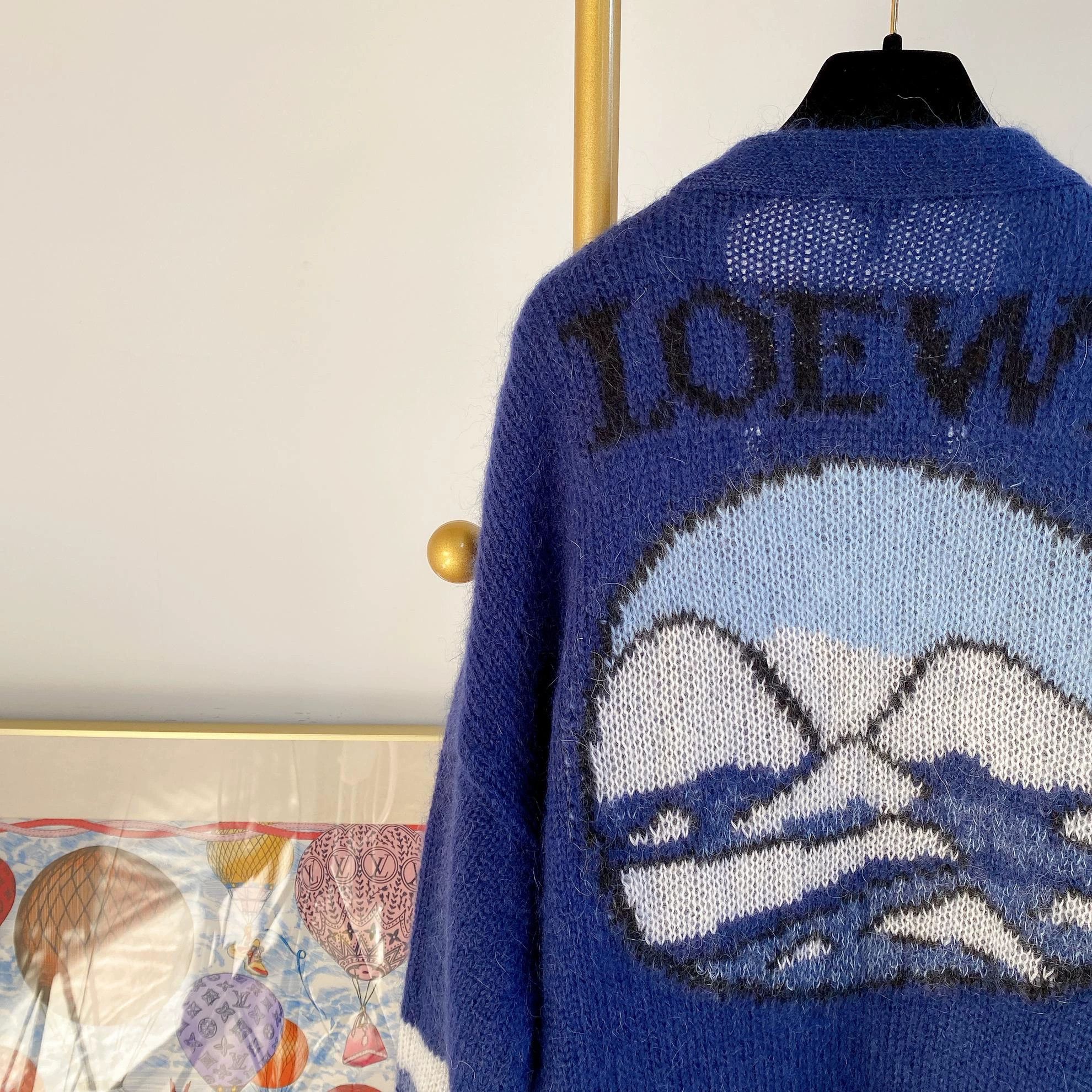 Loewe Loewe Blue Patterned Knit Cardigan M 7923 Size M / US 6-8 / IT 42-44 - 5 Thumbnail