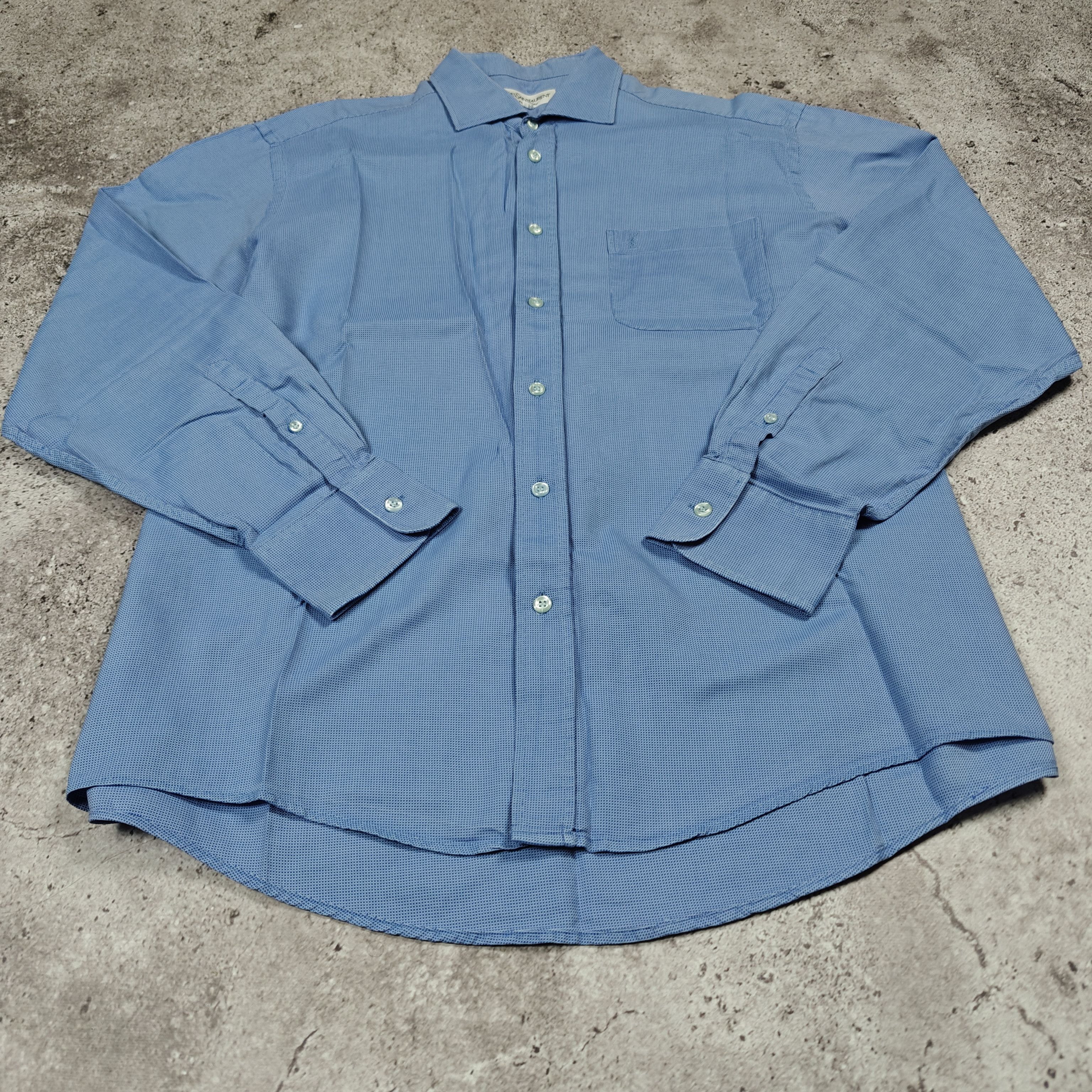Yves Saint Laurent Yves Saint Laurent Shirt Blue Check YSL size 43 (XL) Size US XL / EU 56 / 4 - 3 Thumbnail