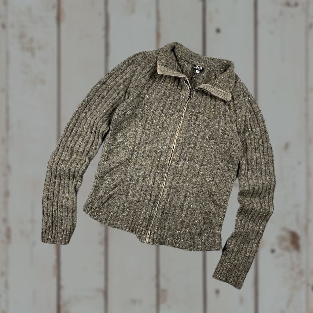 Dolce & Gabbana VINTAGE Dolce&Gabbana Knit Sweater Full Zip Men M Gray Wool Logo Size US M / EU 48-50 / 2 - 1 Thumbnail