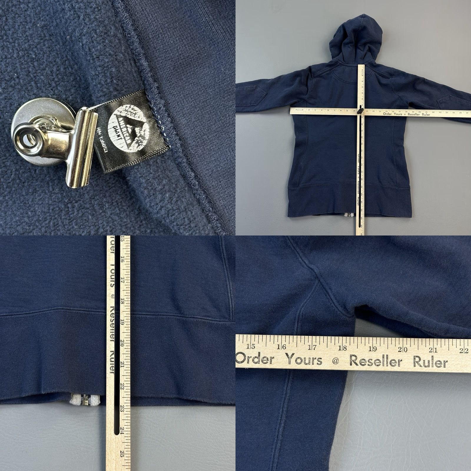Vintage American Giant Hoodie Women's Small Blue Full Zip Heavyweight Workwear USA Made Size S / US 4 / IT 40 - 8 Thumbnail