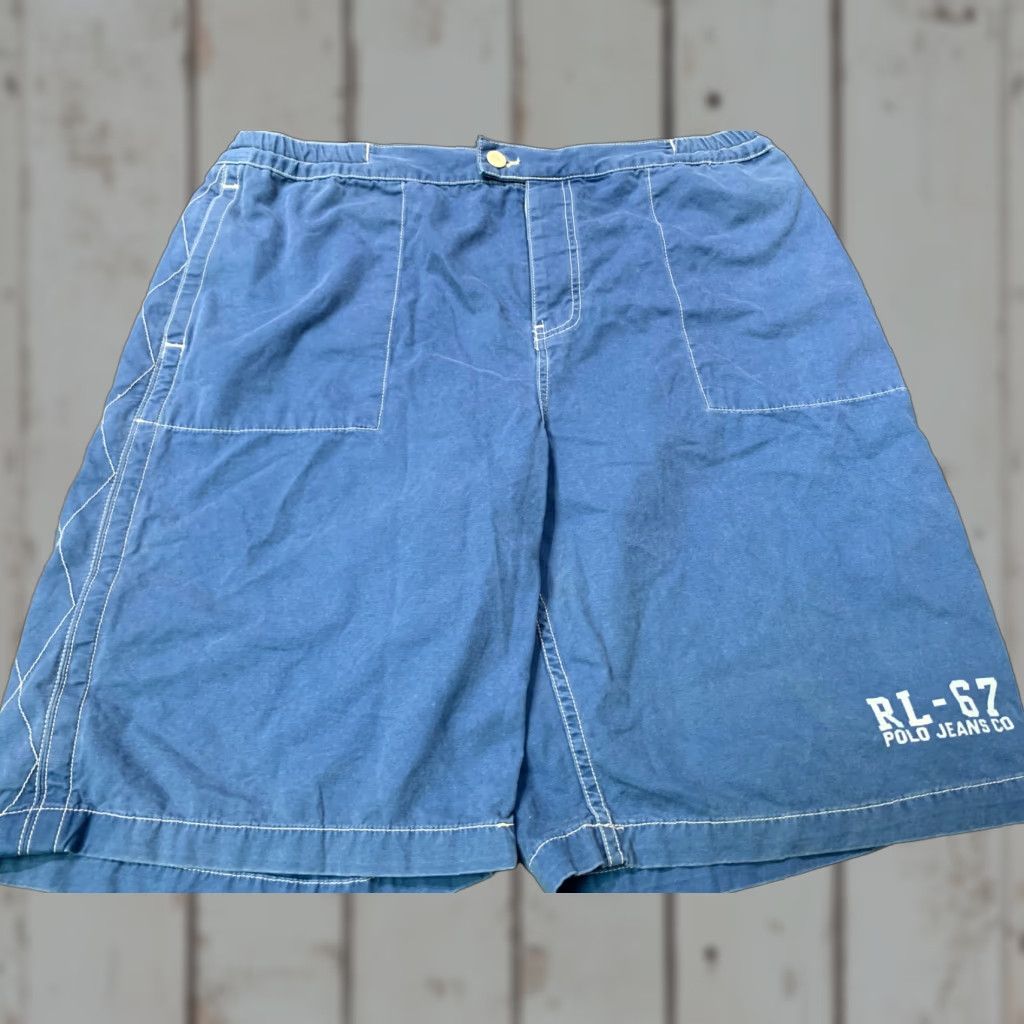 Polo Ralph Lauren VINTAGE Polo Ralph Lauren RL 67 Beach Shorts XL Blue Cargo Mens Size US XL / EU 56 / 4 - 1 Thumbnail
