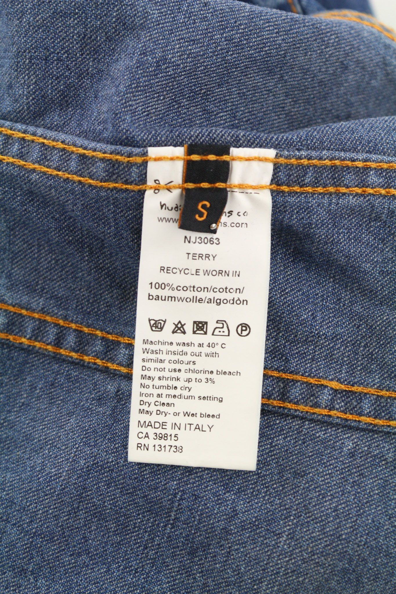 Nudie Jeans TERRY S Worn Washed Blue Denim Jacket 81602 Size US S / EU 44-46 / 1 - 7 Thumbnail