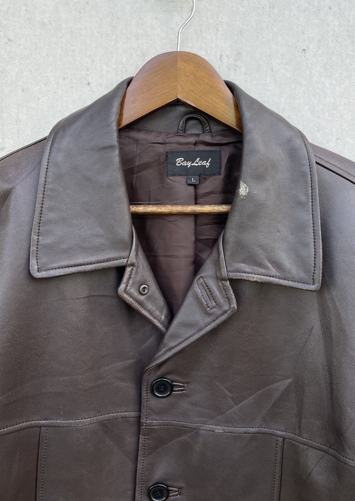 Japanese Brand Vintage Bay Leaf Sheepskin Leather Coat/Jacket Size US L / EU 52-54 / 3 - 7 Thumbnail