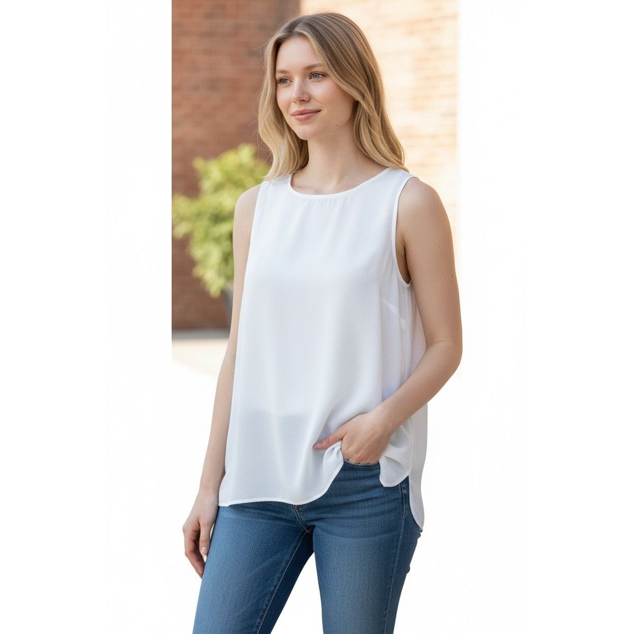 The Unbranded Brand Amazon Essentials Women’s White Tank Top Size Large Size L / US 10 / IT 46 - 2 Thumbnail