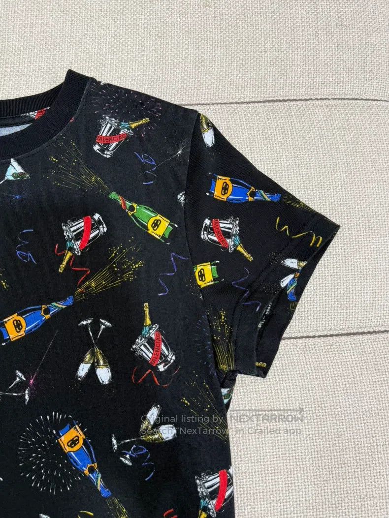 Balenciaga Balenciaga Champagne Print Short Sleeve Size US M / EU 48-50 / 2 - 5 Thumbnail