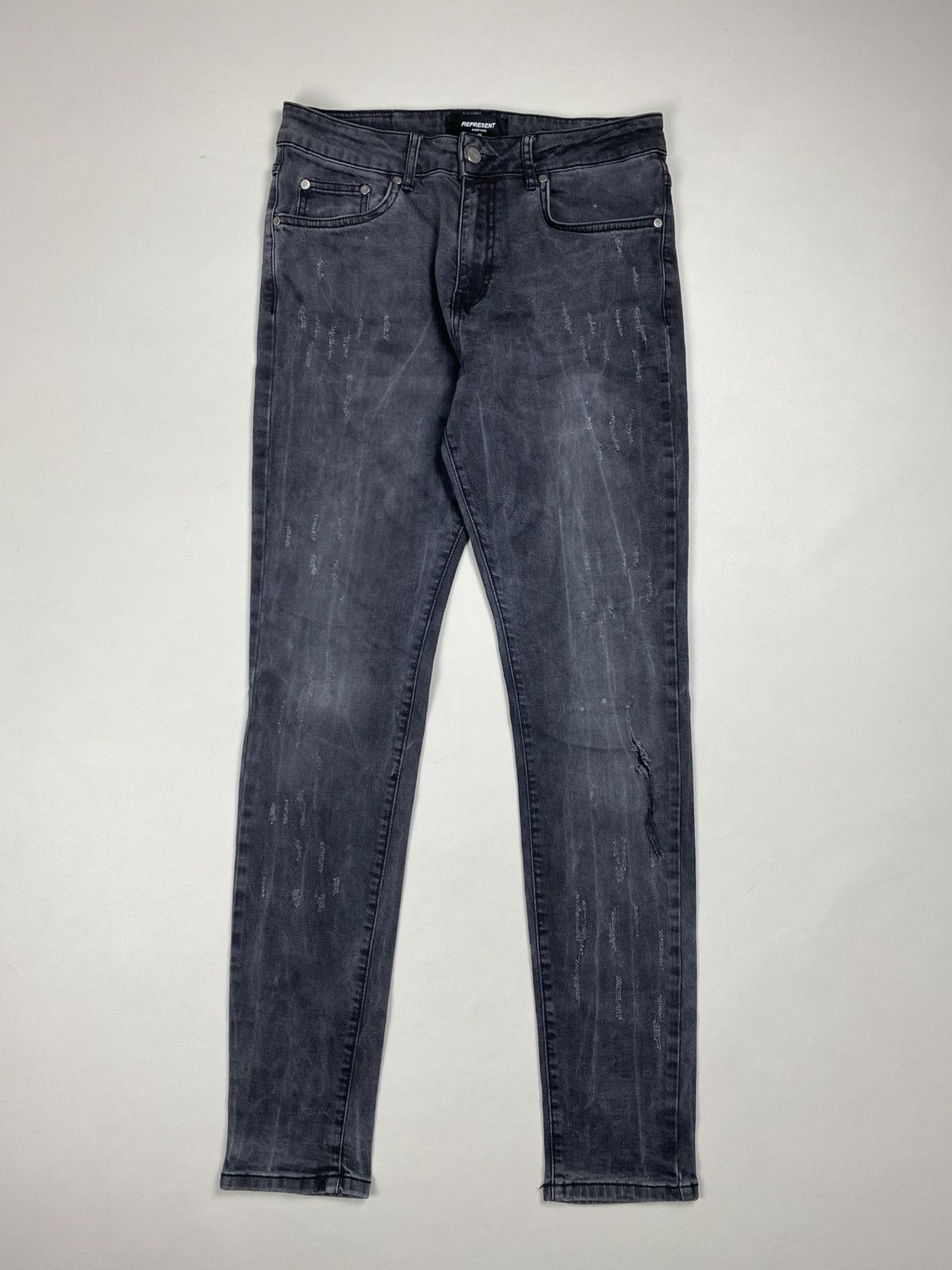 Represent Clo. Represent men’s Repaired Distressed Skinny Denim Jeans Size US 32 / EU 48 - 1 Thumbnail
