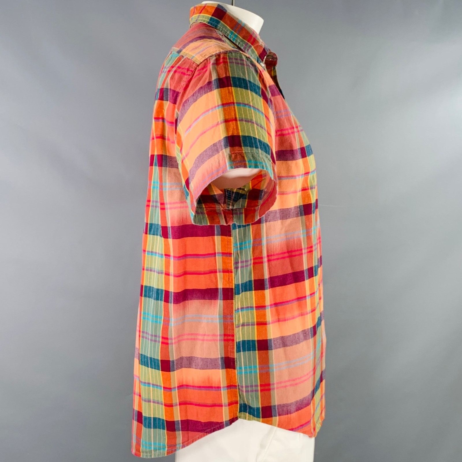 J.Crew Size L Multi Color Cotton Madras Classic Short Sleeve Shirt Size US L / EU 52-54 / 3 - 2 Thumbnail
