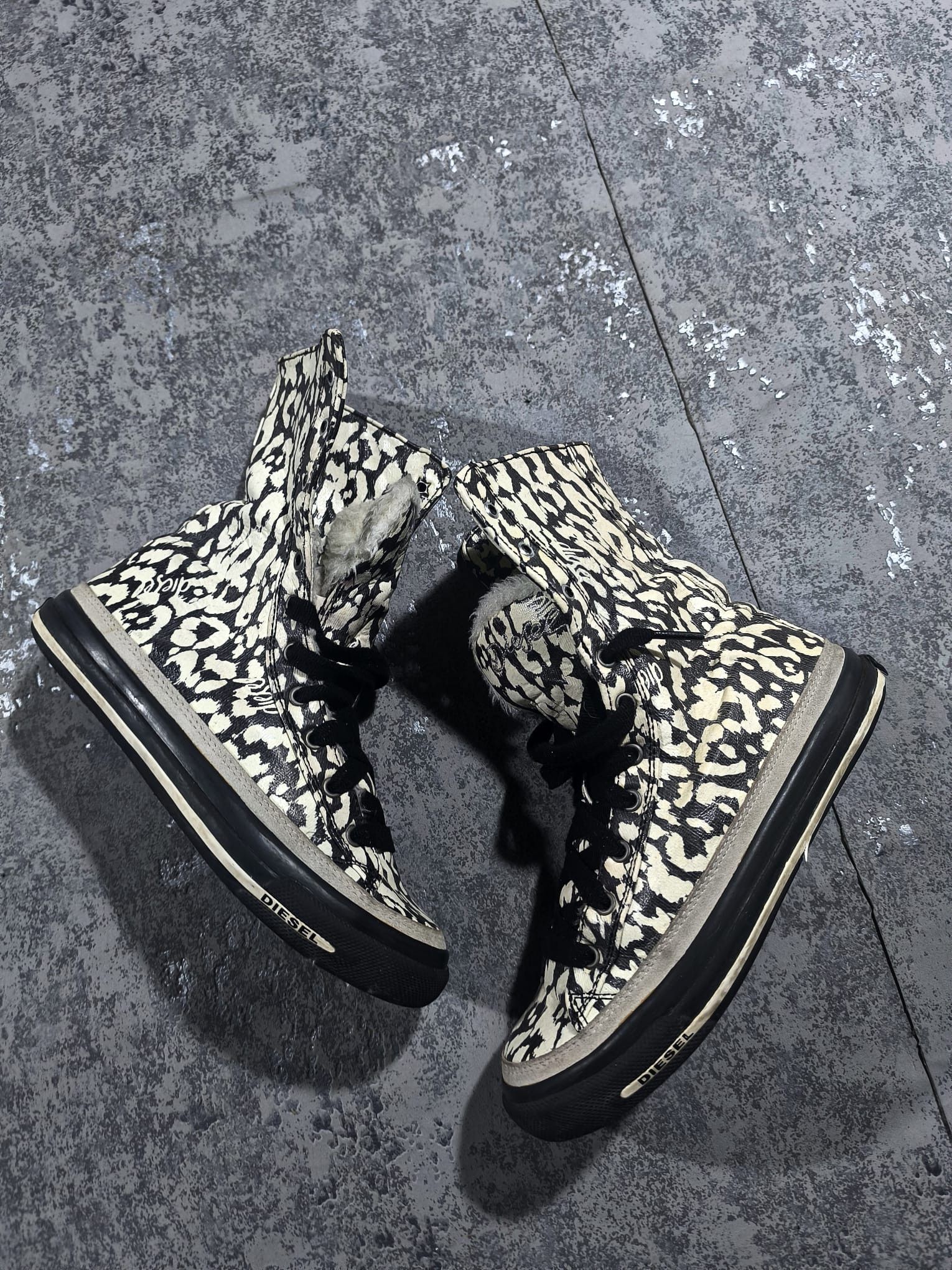Diesel Diesel Expoflap y2k fur leather sneakers Size US 5 / IT 35 - 7 Thumbnail