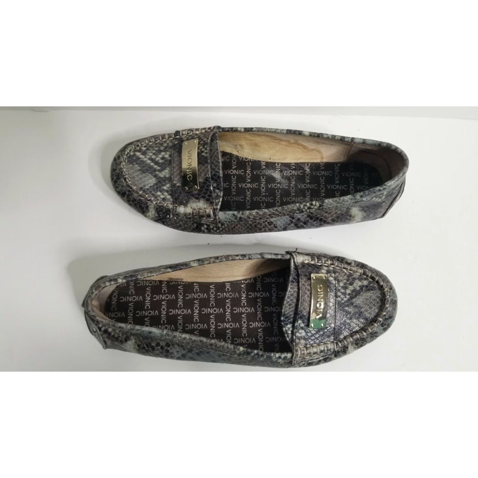 Vionic Vionic Snake Print Leather Slip-On Loafers Flats Womens Sz. 7 Beige Snake Arch Support Comfort Casual Flat Leather Ashby Women Shoes Size US 7 / IT 37 - 2 Thumbnail