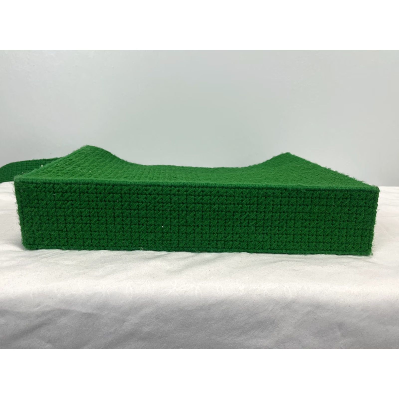 Vintage VINTAGE Handmade Georgia State Shoulder Bag Women Grass Green Lined Yarn VGUC Unique Size ONE SIZE - 3 Thumbnail