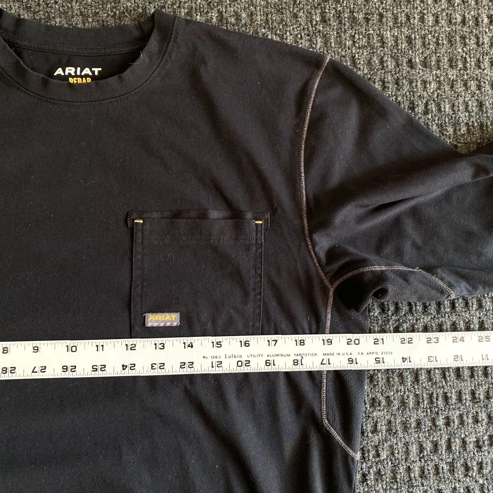 Ariat Ariat Pro Series Rebar Long Sleeve Pocket Shirt Mens S Black Workwear Size US S / EU 44-46 / 1 - 5 Thumbnail