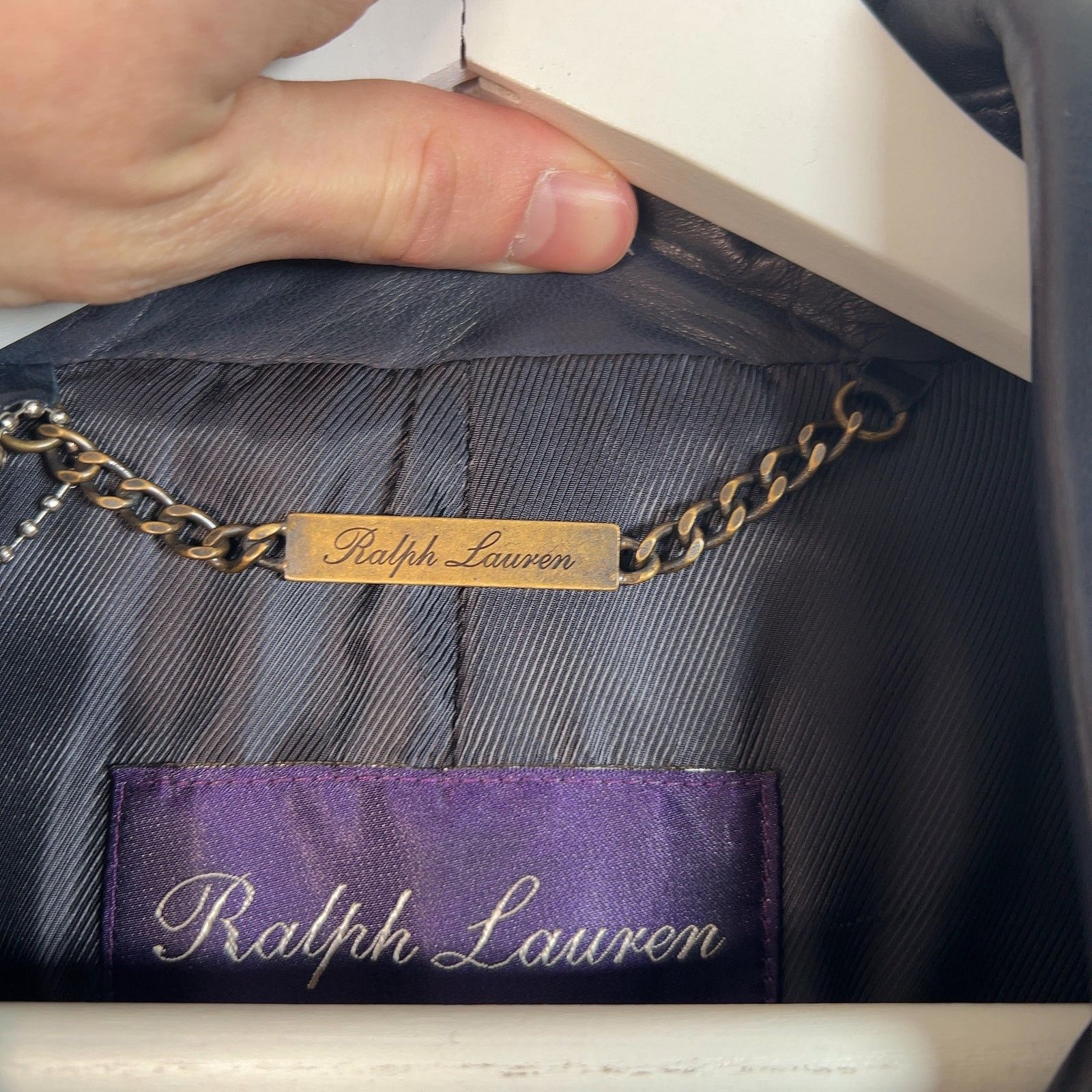 Ralph Lauren Ralph Lauren Purple Label Navy Leather Blazer Jacket Size S Size US M / EU 48-50 / 2 - 5 Thumbnail