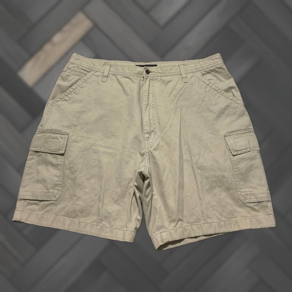 Perry Ellis Perry Ellis America Mens Cargo Shorts Khaki Cotton 38 Tan Beige Regular 6-Pocket Utility Workwear Casual Size US 38 / EU 54 - 1 Thumbnail