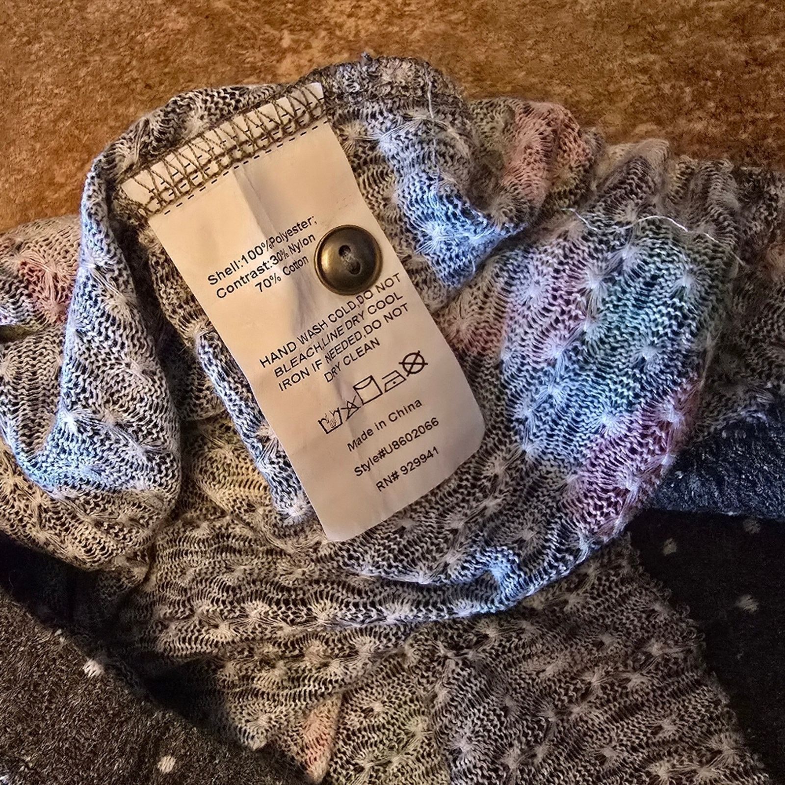 Other Dark Grey Floral Detailed Flowy 3/4 Sleeve Size ONE SIZE - 5 Thumbnail