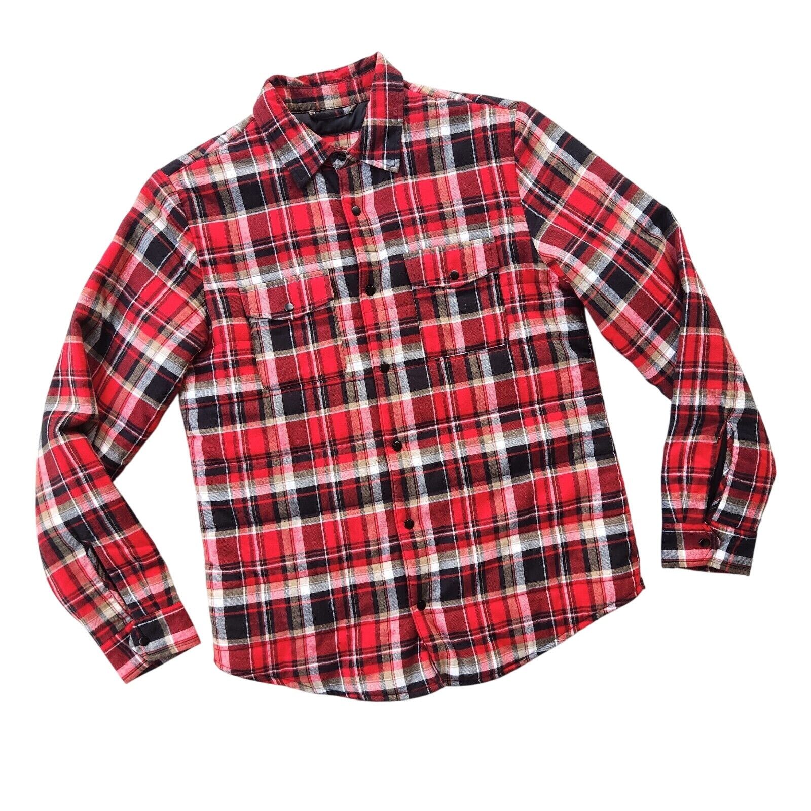 Slate & Stone Slate & Stone Men's Red Plaid Quilted Shirt Jacket Size S Size US S / EU 44-46 / 1 - 3 Thumbnail