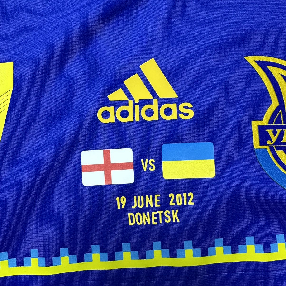 Adidas UKRAINE ADIDAS TECHFIT 2012 EURO SOCCER JERSEY #7 SHEVCHENKO Size US L / EU 52-54 / 3 - 6 Thumbnail
