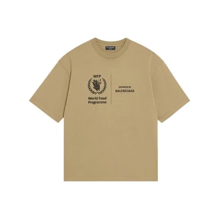 Balenciaga Balenciaga Brown Logo Print Casual T-Shirt 0079 Size M / US 6-8 / IT 42-44 - 1 Thumbnail