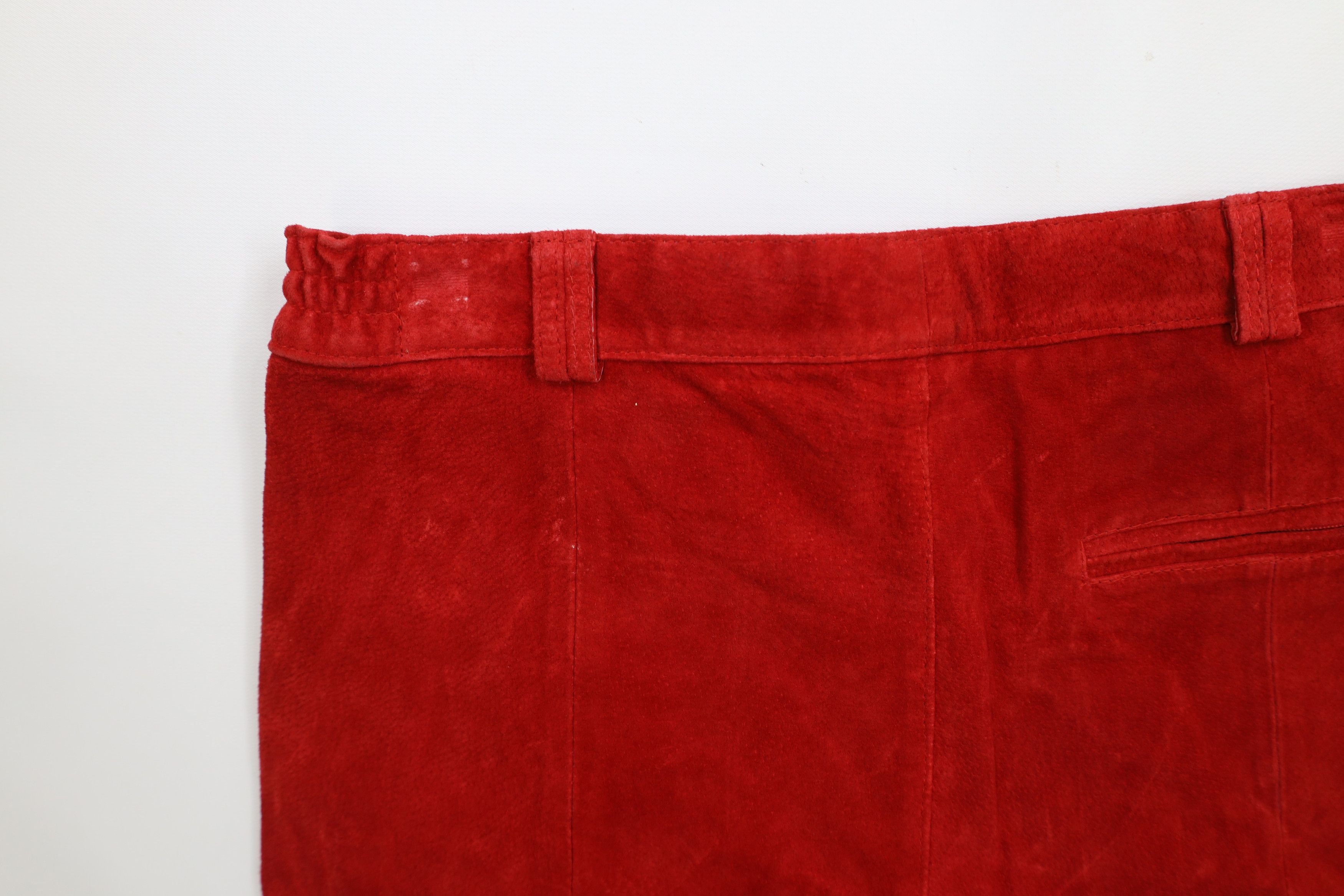 Deadstock Vintage 90s Streetwear Suede Leather Shorts Suit