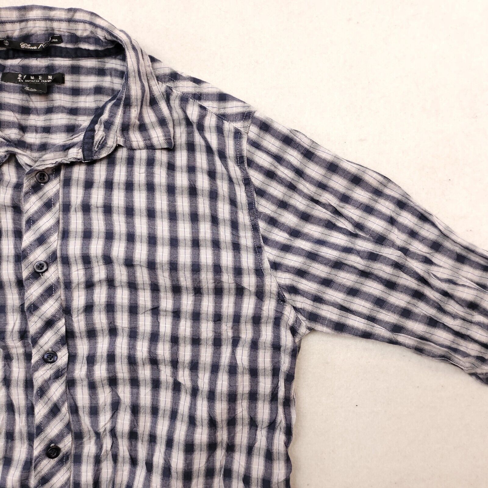 21 Men 21 Men Tartan Flannel Button Up Shirt Mens Size M Blue Gray Size US M / EU 48-50 / 2 - 5 Thumbnail