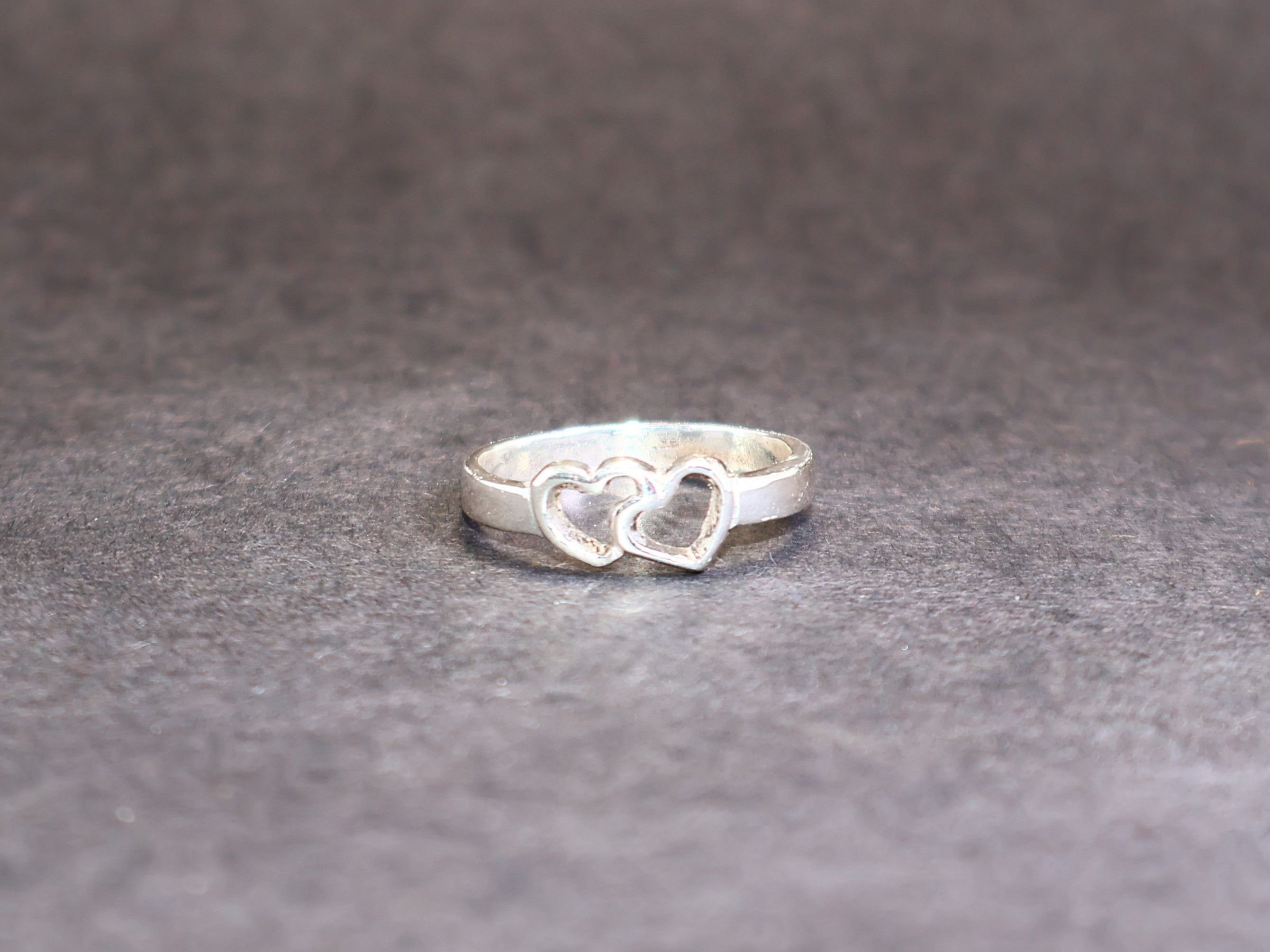 Handmade Double Heart Ring, Heart To Heart Ring, Sterling Silver Ring Size ONE SIZE - 3 Thumbnail