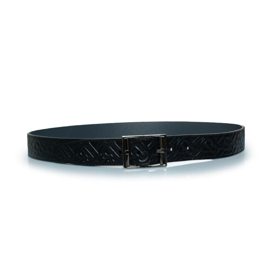 Burberry Burberry, B embossed leather belt in black Size 40 - 1 Thumbnail