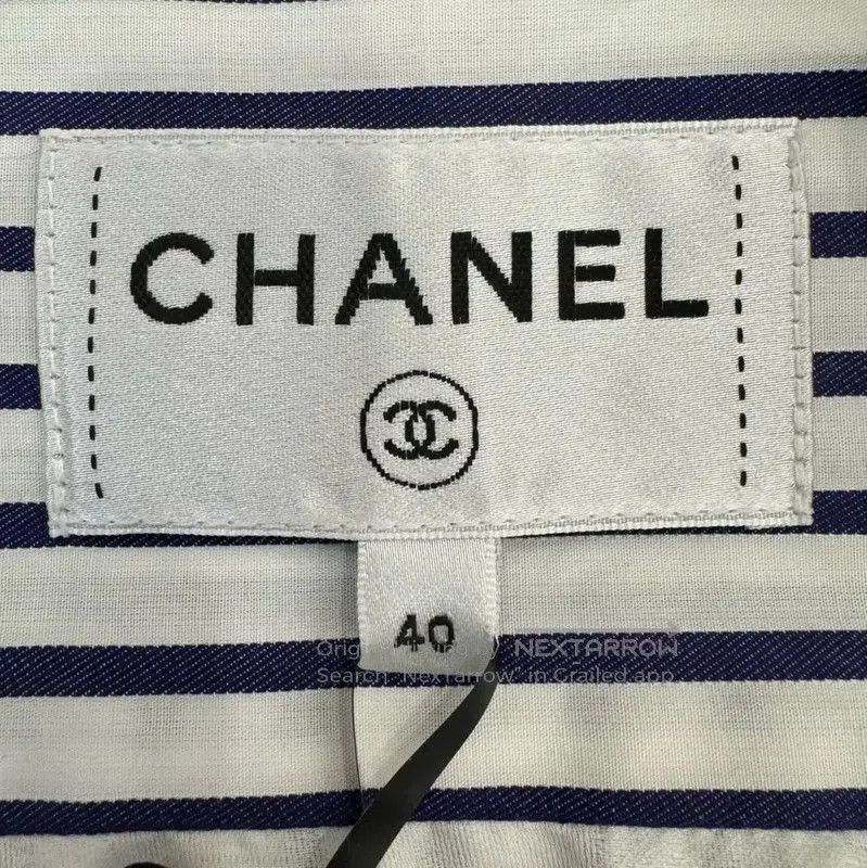 Chanel Chanel Gold Striped Cotton Women's Shirt . Size L / US 10 / IT 46 - 6 Thumbnail