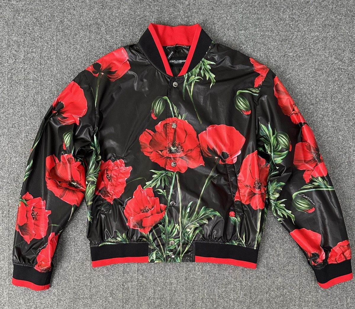 Dolce & Gabbana Dolce & Gabbana - Poppy Floral Print - Bomber Jacket Size US L / EU 52-54 / 3 - 1 Thumbnail